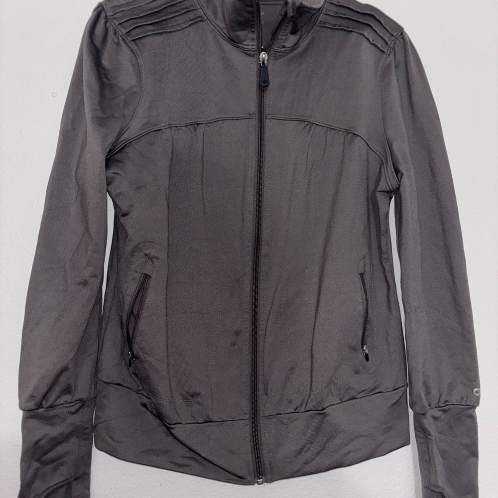 Alo Yoga Knit Full Zip Jacket Grey size S